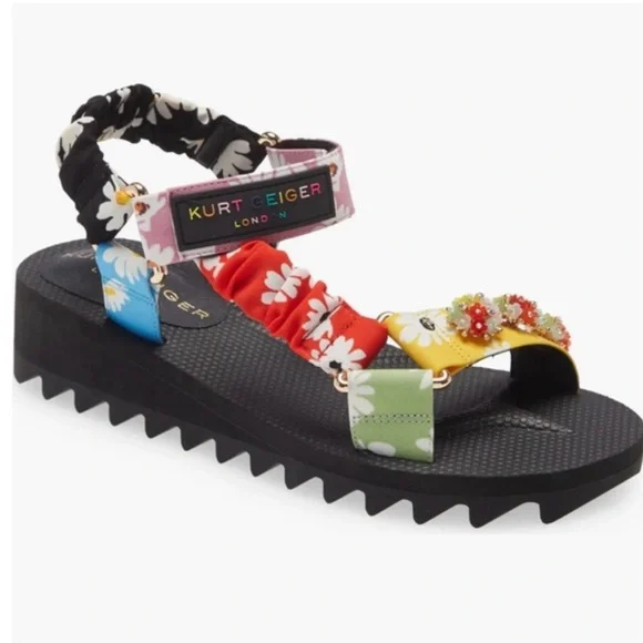 Floral Multi-Color Sandals Kurt Geiger Orion size 38 - Picture 7 of 7